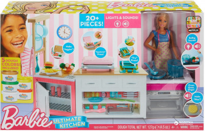 Cozinha Deluxe Barbie com Boneca