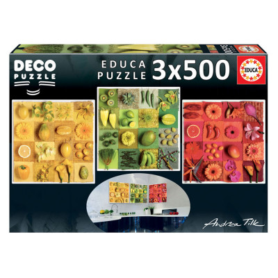 Deco Puzzle 3x500 peças Exotic Fruits and Flowers