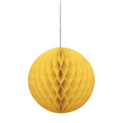 Decoração Bola Papel Amarelo 20cm