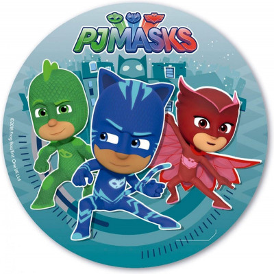 Decoração de bolo obreia de Aniversário PJ Masks