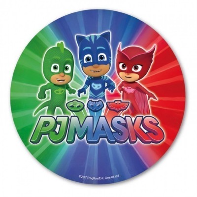 Decoração em açúcar para bolo de Aniversário Pj Masks