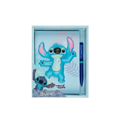 Diário com Caneta Stitch 3D
