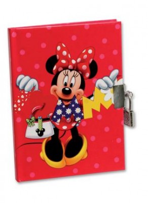Diario Minnie com Cadeado Red