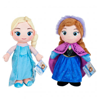 Dois Peluches Elsa e Anna 30cm Frozen Disney