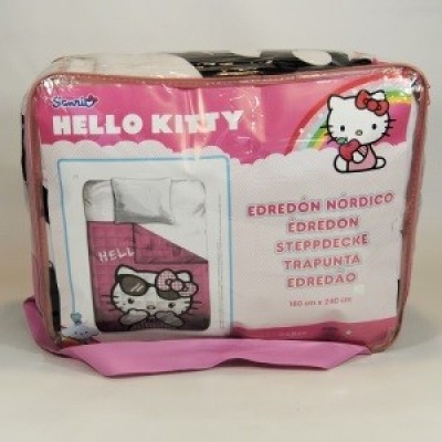 Edredon Hello Kitty rose - Solteiro