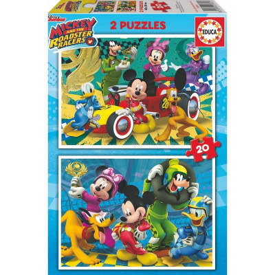 Educa - 2 Puzzles 20pcs Mickey Roadster Racers Disney