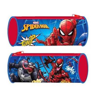 Estojo Cilíndrico 22cm Spiderman Marvel Azul