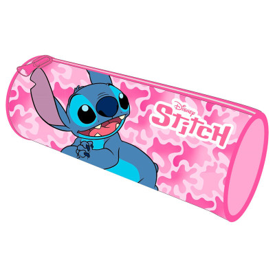 Estojo Cilíndrico Stitch Disney Rosa