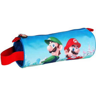 Estojo Cilíndrico Super Mario e Luigi