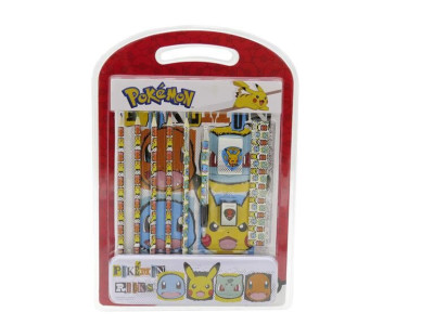 Estojo + Conjunto Papelaria Pokémon