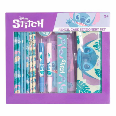 Estojo + Conjunto Papelaria Stitch Disney