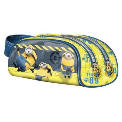 Estojo escolar duplo Minions Work Alta Qualidade