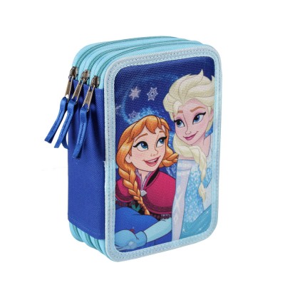 Estojo Escolar triplo Frozen Sisters Forever