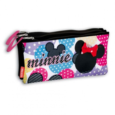 Estojo escolar triplo Minnie Disney Fashion