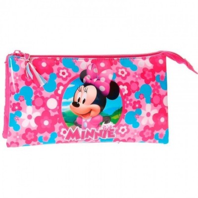 Estojo escolar triplo Minnie Disney - Pink