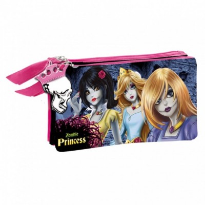 Estojo Escolar triplo Princesas Disney Zombie