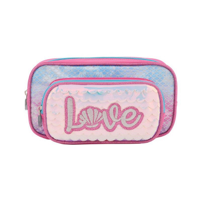 Estojo Necessaire Footy Love Mermaid Rosa Led