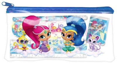 Estojo plano + material escolar Shimmer e Shine