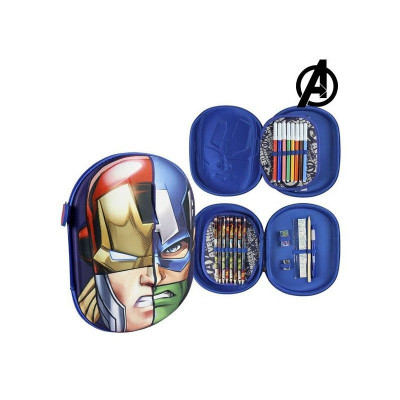 Estojo Plumier  Azul Marinho 3D Avengers