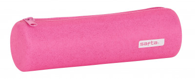 Estojo Redondo Silicone Rosa Glitter