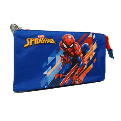 Estojo Triplo 21cm Spiderman Marvel Azul
