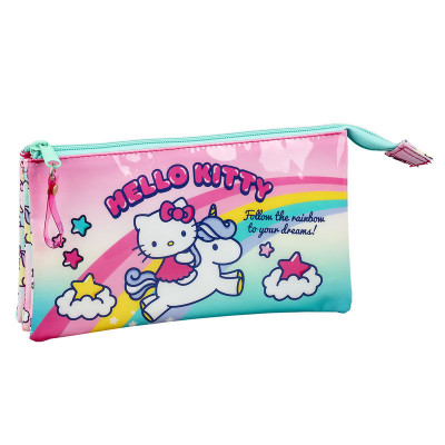 Estojo Triplo Hello Kitty Candy Unicorn