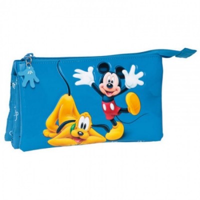 Estojo triplo Mickey & Pluto