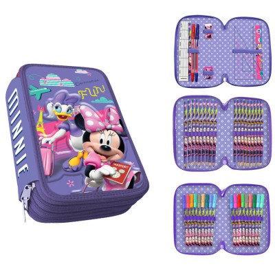 Estojo triplo Plumier 3D Disney Minnie Aventura