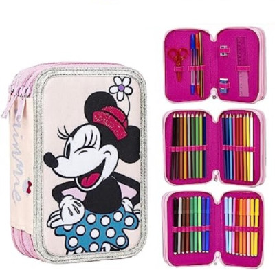 Estojo Triplo Plumier Minnie Disney