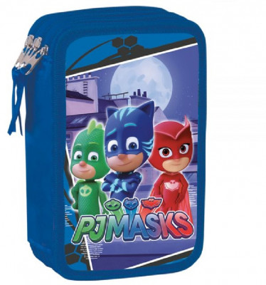 Estojo Triplo Plumier Pj Masks Night