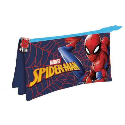 Estojo Triplo Spiderman Web 21cm - Azul