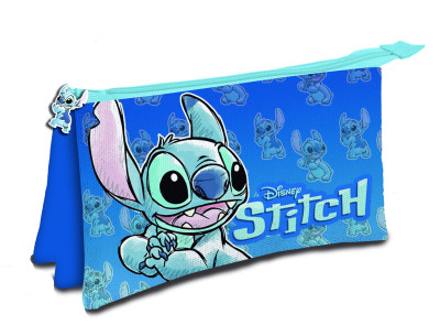 Estojo Triplo Stitch Blue 24x20cm