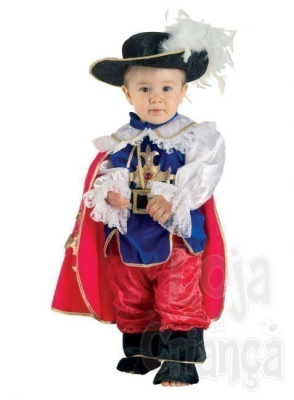 Fato Carnaval  pequeno mosqueteiro bebe