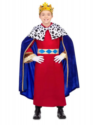 Fato Carnaval Rei Mago Elegante Azul