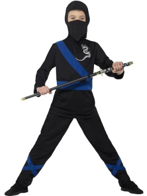 Fato Ninja preto e azul