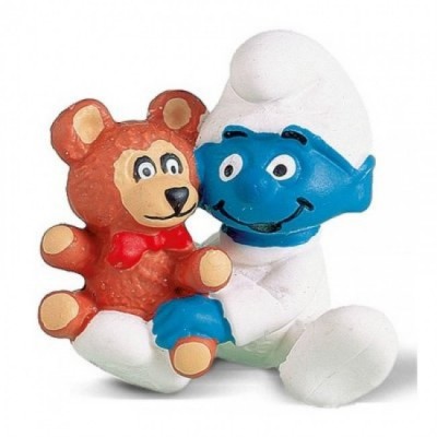 Figura Bebé Smurf com ursinho