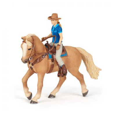 Figura Cavalo com Cowgirl Papo
