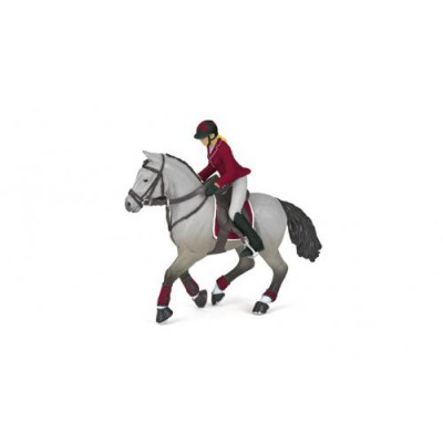 Figura Cavalo de Competição com Cavaleira Papo