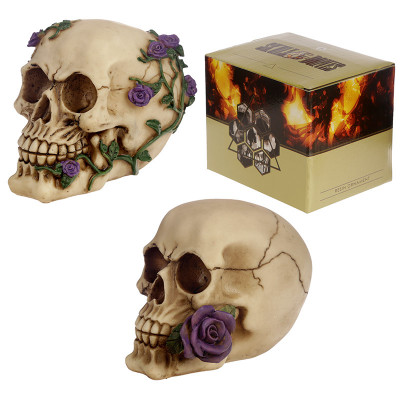 Figura Caveira Halloween com Rosas Sortido