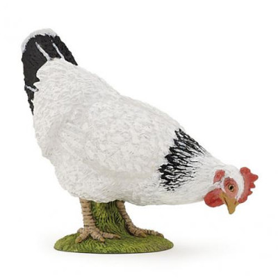 Figura Galinha Branca e Preta Papo