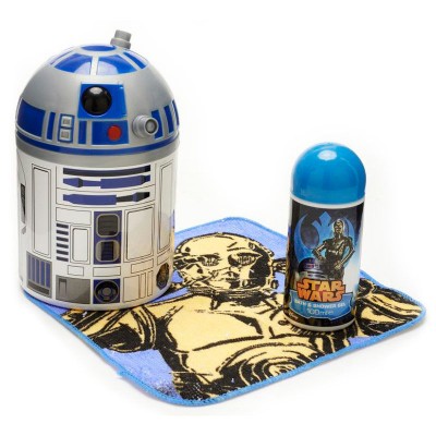 Figura R2D2+Toalha+Gel banho Star Wars