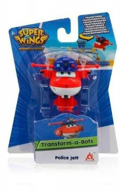 Figura Super Wings Transform a Bots - modelo Police Jett