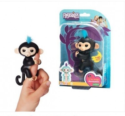 Fingerlings Finn (preto) - Macacos Interactivos