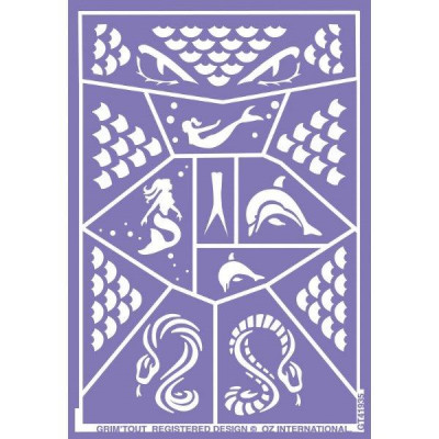 Folha de Stencil - Cobra e Sereia