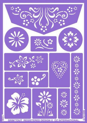 Folha de Stencil - Flores