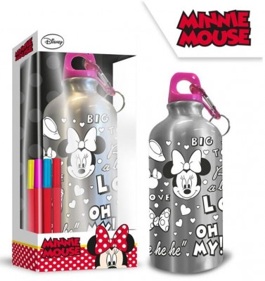 Garrafa de Alumínio para pintar Minnie Disney  500ml