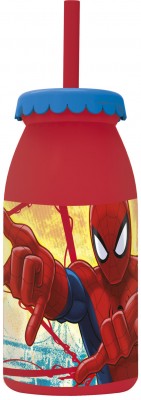 Garrafa plástica com palhinha - Spiderman