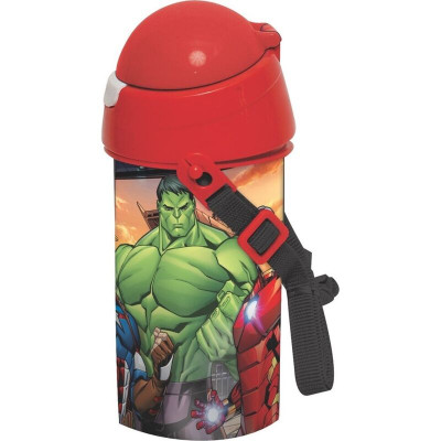 Garrafa Pop Up 500ml Avengers