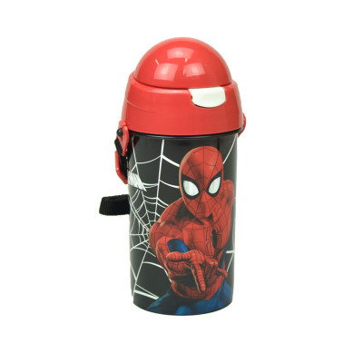 Garrafa Pop Up Spiderman Preta 500ml