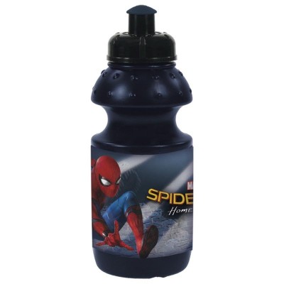 Garrafa preta plástico Marvel Spiderman